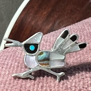 Zuni Native American Road Runner pin